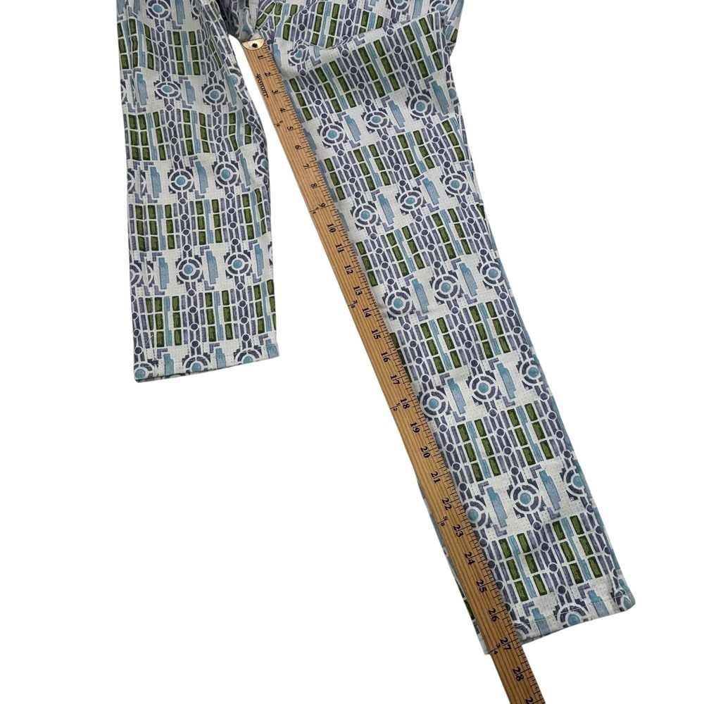 Tory Burch Printed Women's Size 28 Geometric Pattern Skinny Jeans 27" Inseam - Picture 13 of 16